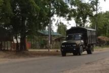 Photo: Military vehicle on the Mandalay-Mogok Road (old photo)
