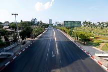 View of a nearly deserted road in Yangon, Myanmar, 10 April 2020.  Photo: EPA
