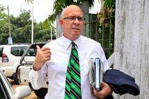 (FILE) - Australian journalist Ross Dunkley, editor of the Yangon-based English language weekly The Myanmar Times, leaves the court in Yangon, Myanmar, 27 April 2011. Photo: EPA