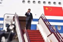 Chinese President Xi Jinping arrives in Nay Pyi Taw airport, Nay Pyi Taw in Myanmar on January 17, 2020. Photo: MOI