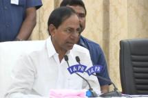 Chief Minister K Chandrasekhar Rao addressing a press conference in Hyderabad on Tuesday. Photo: ANI