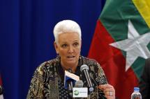 Gayle Smith, Administrator of the United States Agency for International Development (USAID), talks during a news conference at the US Embassy in Yangon, Myanmar, 03 May 2016. Photo: Nyein Chan Naing/EPA
