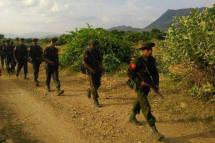 Myanmar government troops in Kachin State. Photo: Lachid Kachin/Facebook 