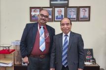 Chief minister of India's northeastern state of Mizoram Pu Zoramthanga (Right)
