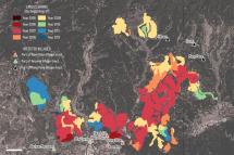 Global Witness has mapped alleged land grabbing in Shan State. Map: Global Witness
