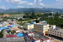 An aerial view of Myanmar-China border town Laukkai in Laukkai, Myanmar. Photo: EPA
 
