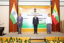 Shri Harsh V Shringla Foreign Secretary inaugurated the Liaison Office of the Embassy of India on 5 Oct 2020. Photo: India in Myanmar (Embassy of India, Yangon)