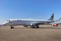 MAI's second Embraer E190 aircraft arrived at the Yangon International Airport. Photo: MAI