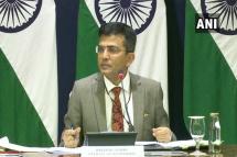 MEA spokesperson Raveesh Kumar addressing a press conference in New Delhi on Thursday. Photo: ANI