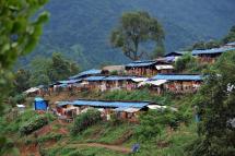 This picture taken on September 19, 2012 shows the Nhkawng Pa Internally Displaced People's (IDP) camp in Moe Mauk township, near Laiza, a town in Myanmar's northern Kachin state home to the ethnic Kachin rebels' headquarters.  Photo: AFP