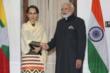 (File) Indian Prime minster Narendra Modi (R) with Myanmar's State counselor Aung San Suu Kyi, prior to a bilateral meeting on the sideline of the ASEAN - India Commemorative Summit in New Delhi, India, 24 January 2018. Photo: EPA