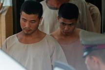 Myanmar murder defendants Zaw Lin (L) and Wai Phyo (R) are escorted by Thai police officers after they were sentenced to death at a provincial court in Nonthaburi province, Thailand, 29 August 2019. Photo: Rungroj Yongrit/EPA