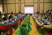 (File) A general view of Myanmar Home Affair Ministry and Bangladesh Home Affair Ministry meeting of a senior level border conference between Myanmar Police Force (MPF) and Border Guards Bangladesh (BGB) in Naypyitaw, Myanmar, 08 April 2019. Photo: EPA