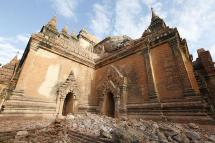 A general view shows debris at the entrance of Sulamani temple in Bagan, southwest of Mandalay, Myanmar, 25 August 2016. Photo: Hein Htet/EPA
