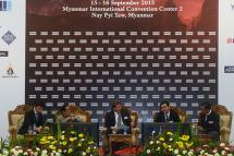 Myanmar Global Investment Forum in progress at Myanmar International Convention Centre-2 in Nay Pyi Taw. Photo: GNLM
