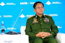 (File) Commander-in-Chief of Myanmar's armed forces, Senior General Min Aung Hlaing attends the IX Moscow conference on international security in Moscow, Russia, 23 June 2021. Photo: EPA