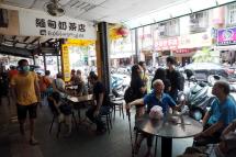 (File) People at a Burmese restaurant in Huaxin Street in Zhonghe, New Taipei City, Taiwan, 31 May 2020. Photo: EPA