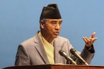 Nepalese PM Sher Bahadur Deuba addresses Parliament asking for a vote of confidence, on July 18, 2021. Photo: AFP