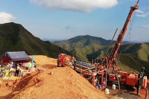 Reverse circulation drilling activity has been taking place at Bawdwin. Photo: Myanmar Metals