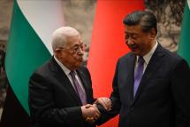 Palestinian President Mahmud Abbas (L) shakes hands with China’s President Xi Jinping after a signing ceremony at the Great Hall of the People in Beijing, China, 14 June 2023. EPA-EFE