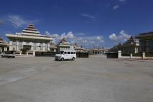 Cars drive pass from the parliament building in Naypyitaw, Myanmar. Photo: Nyein Chan Naing/EPA