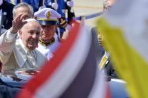 Pope Francis arrives at Military Air Terminal of Don Muang Airport in Bangkok, Thailand, 20 November 2019. Photo: Ciro Fusco/EPA-EFE