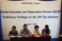Representatives of EEOP pictured at a press conference in Yangon on 3 April 2017. (PHOTO: Ben Dunant/ Mizzima)
