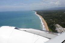 View from takeoff as a Thai Smile aircraft takes off from Phuket Aiport located directly next to the beaches in the resort island of Phuket, southern Thailand. Photo: Barbara Walton/EPA