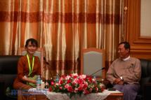 Archive photos of Daw Aung San Suu Kyi meets with Myanmar Parliament Speaker Thura U Shwe Mann in Nay Pyi Taw on December 23, 2011. Photo: Mizzima
