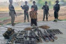 A junta military soldier was arrested by AA during the battle in Maungdaw Township and the weapons and ammunition seized