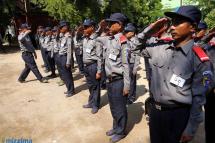 Special Police training in Maha Aungmye Township, Mandalay on October 20, 2015. Photo: Bo Bo/Mizzima 
