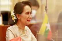 Myanmar's State Counsellor Aung San Suu Kyi attends a meeting with Yang Jiechi, a member of the Political Bureau of the Communist Party of China's (CPC) Central Committee, at the Presidential House in Naypyidaw on September 1, 2020. Photo: AFP