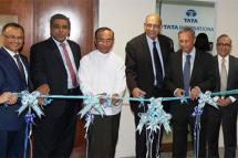 Inauguration of Tata group's new office premises in Yangon, Myanmar, by Harish Bhat, member, Group Executive Council, Tata Sons; Madhu Kannan, member of the Group Executive Council and group head for business development and public affairs, Tata Sons; Vijay Singh, director, Tata Sons, and Ronen Sen, director, Tata Sons. Photo: Tata Group
