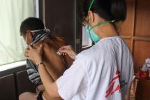 A drug-resistant TB patient receives treatment at a clinic in Lashio, Shan state, Myanmar. Photo: C Eddy McCall/MSF
