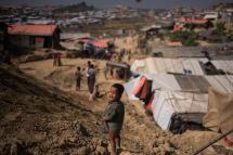 (FILES) In this file photo taken on November 29, 2017 a Rohingya Muslim refugee child cries as he stands near the Thyangkhali refugee camp at Cox's Bazar. Photo: Ed Jones/AFP