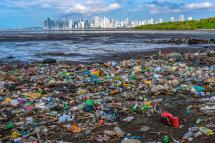 Plastic waste piles up on a beach off Panama City. Nations will try to negotiate a new treaty aimed at reducing the global problem. Photo: AFP