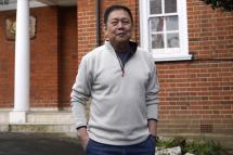 Myanmar's Ambassador to the United Kingdom, Kyaw Zwar Minn poses outside his residence in northwest London. Photo: AFP