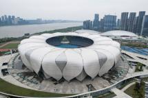 This aerial photo taken on April 1, 2022 shows the Hangzhou Olympic Sports Centre Stadium, main stadium of the 19th Asian Games, in Hangzhou in China's eastern Zhejiang province. Photo: AFP