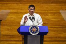 Philippine President Rodrigo Duterte speaks during the annual state of the nation address at the House of Representatives in Manila on July 26, 2021. Photo: AFP