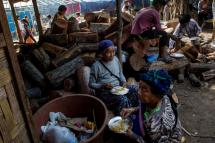  Internally displaced people in a church compound in Myitkyina after fleeing conflict between government troops and ethnic armed group in Kachin state. Photo: AFP