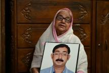 The mother of Sajedul Islam Suman says her son disappeared in 2013, allegedly picked up by security forces. Photo: AFP