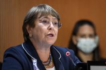 United Nations High Commissioner for Human Rights Michelle Bachelet delivers a speech during an urgent debate on the Ukraine conflict at the UN Human Right Council in Geneva on March 3, 2022. Photo: AFP
