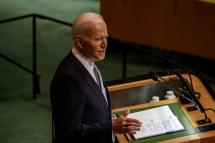US President Joe Biden addresses the 77th session of the United Nations General Assembly at the UN headquarters in New York City on September 21, 2022. Photo: AFP