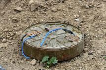 A landmine lying on the ground. Photo: AFP